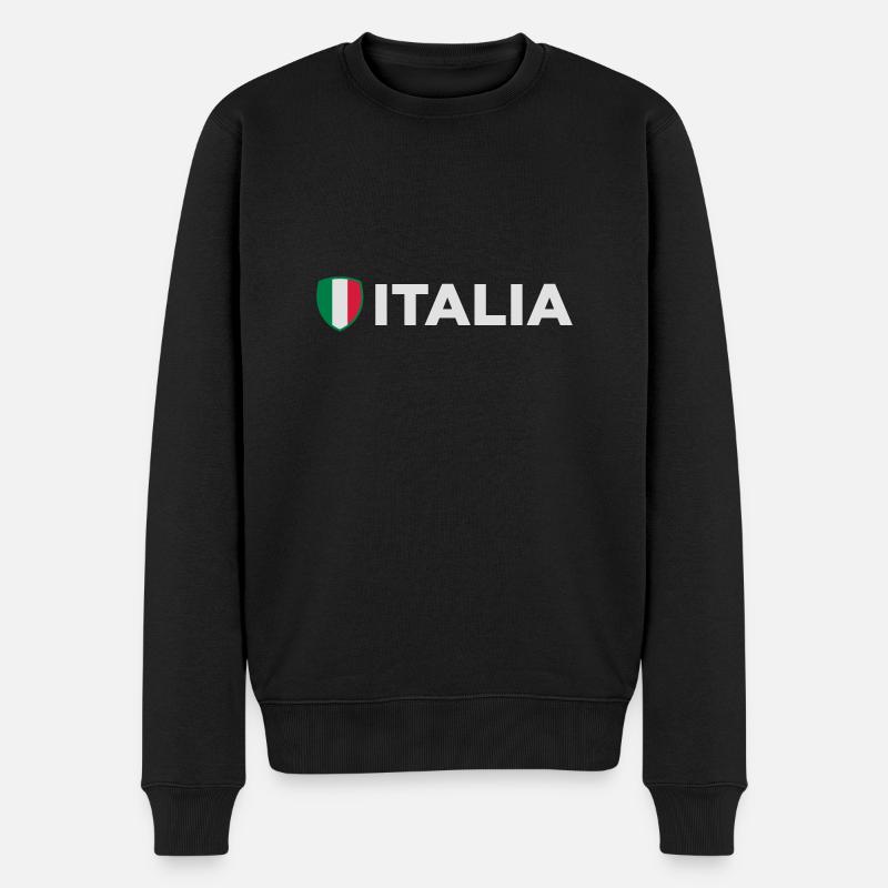 Nationalflagge von Italien - Männer Premium Bio Pullover - Schwarz