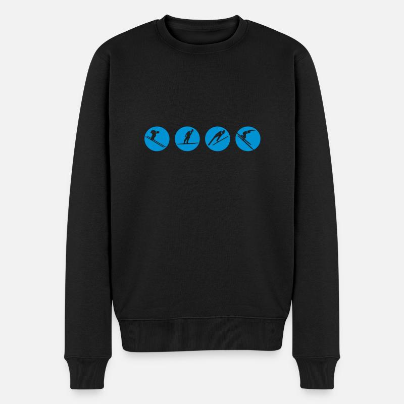 skispringer - Männer Premium Bio Pullover - Schwarz