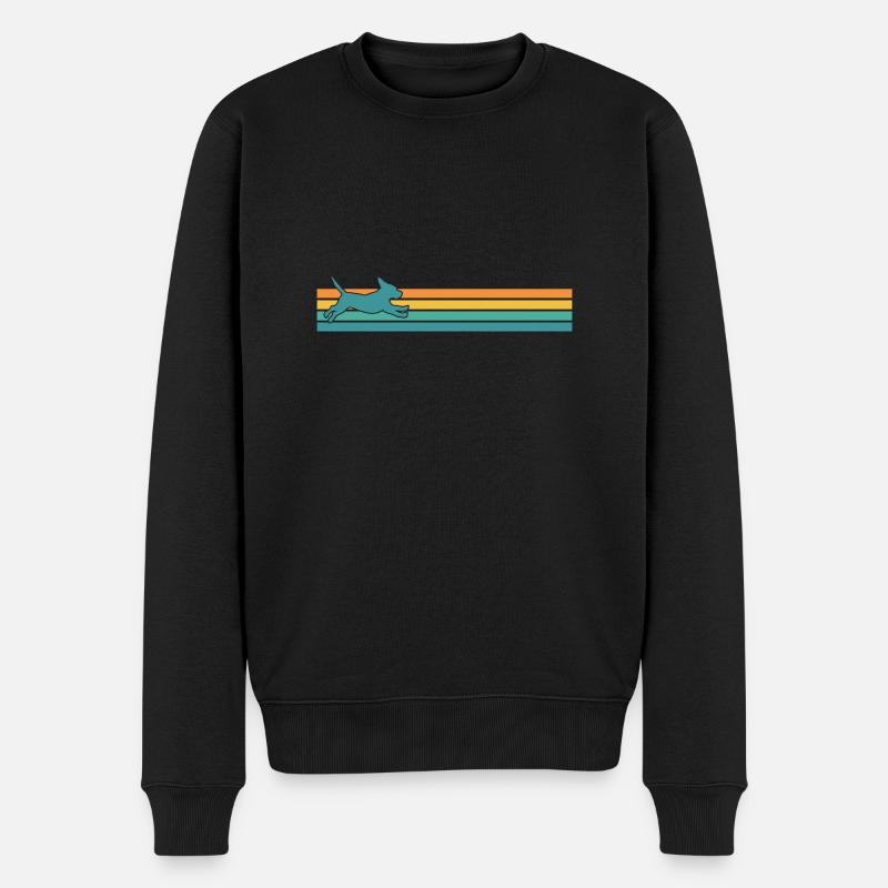 Hund Retro Vintage Hundeliebe - Männer Premium Bio Pullover - Schwarz