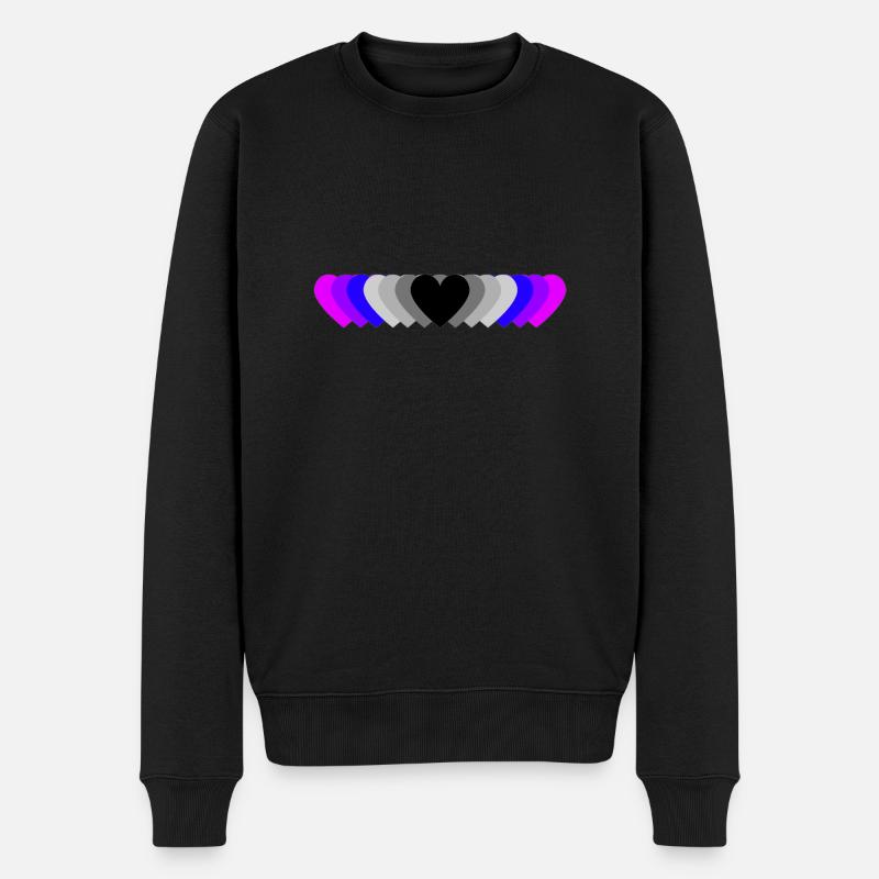 Coeurs (noir et violet) - Pull Premium bio Homme - noir