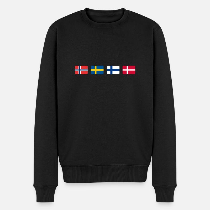 Drapeaux scandinaves - Pull Premium bio Homme - noir
