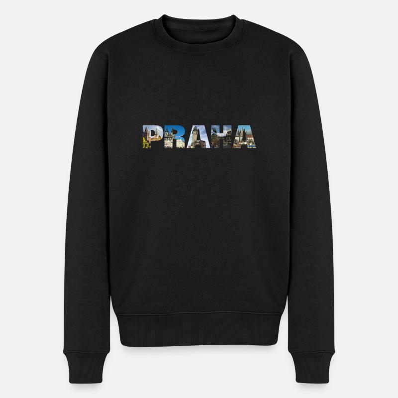 Praha CZ pamatky - Männer Premium Bio Pullover - Schwarz
