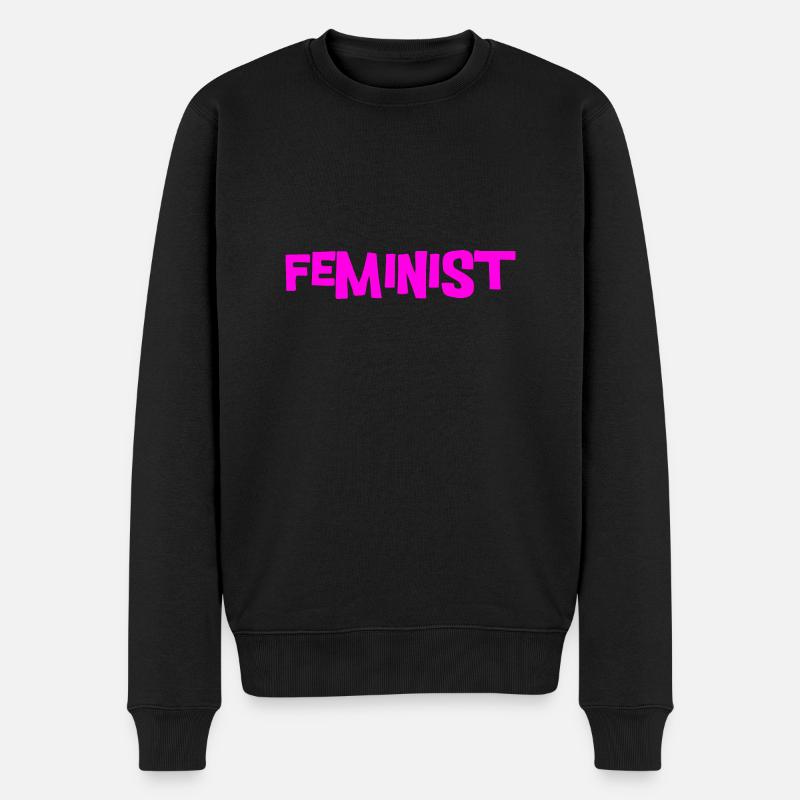 Feminist - Männer Premium Bio Pullover - Schwarz