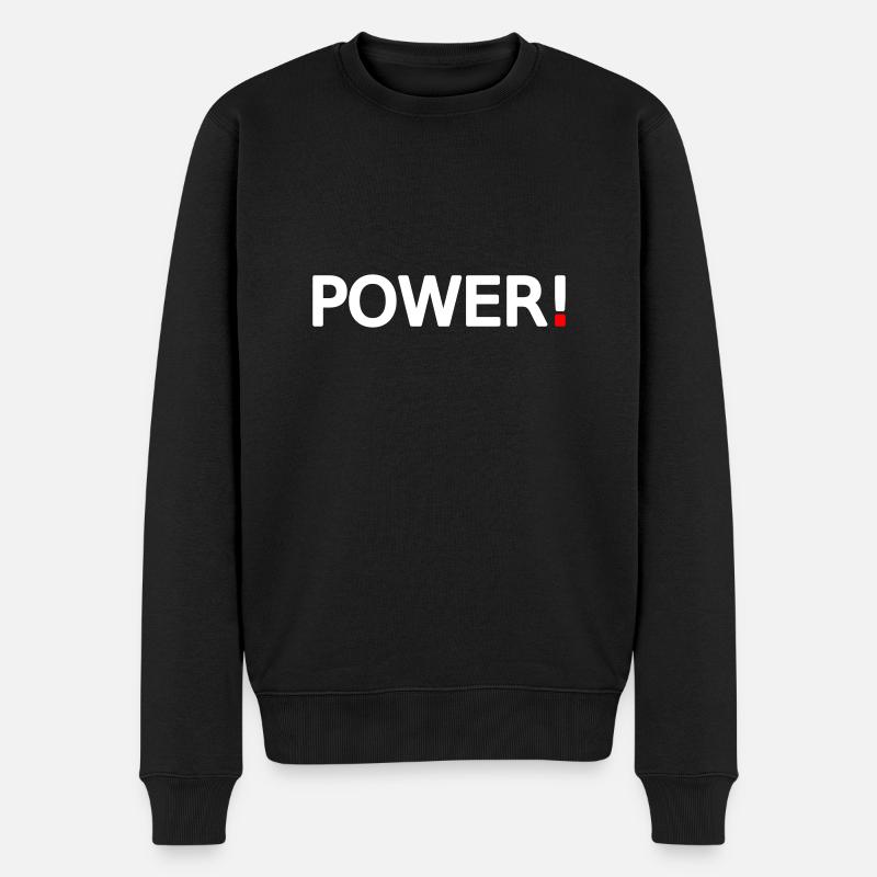 Power - Männer Premium Bio Pullover - Schwarz