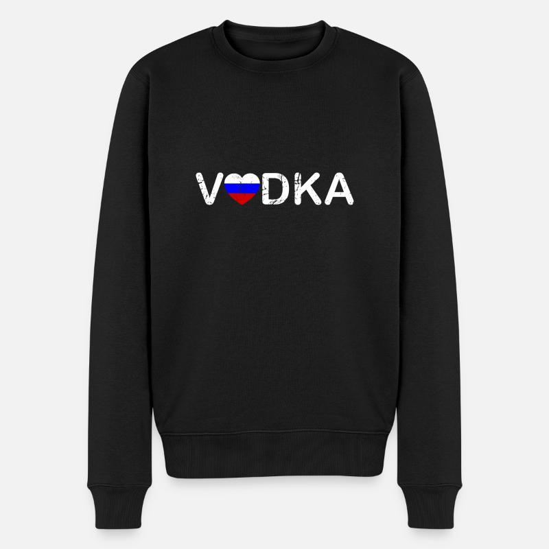 Vodka love - Männer Premium Bio Pullover - Schwarz