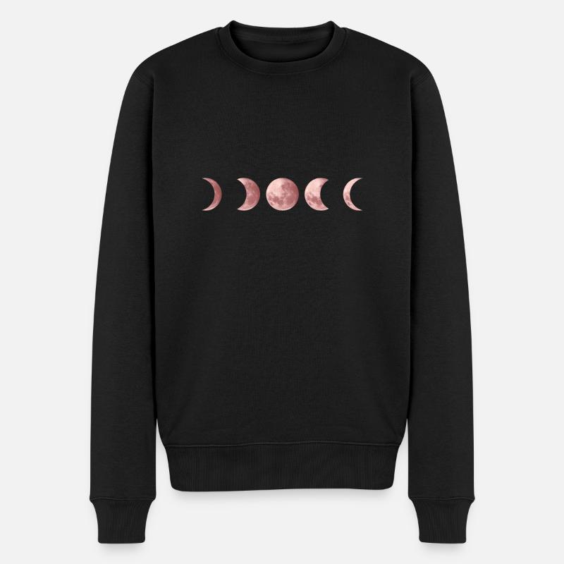Mondphasen in Roségold - Männer Premium Bio Pullover - Schwarz