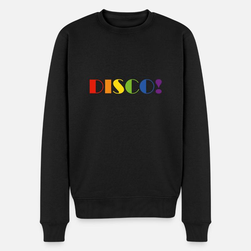 Texte arc-en-ciel DISCO - Pull Premium bio Homme - noir