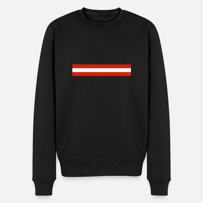 Österreich Fahne Banner - Männer Premium Bio Pullover - Schwarz