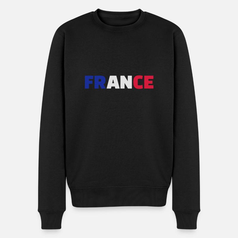 Frankreich - Männer Premium Bio Pullover - Schwarz