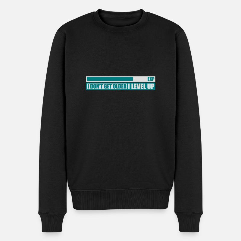 get older level up - Männer Premium Bio Pullover - Schwarz