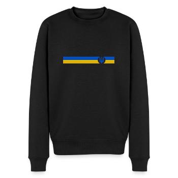 UKRAINE Sportive - Pull Premium bio Homme - noir - Devant - Nico (187cm)