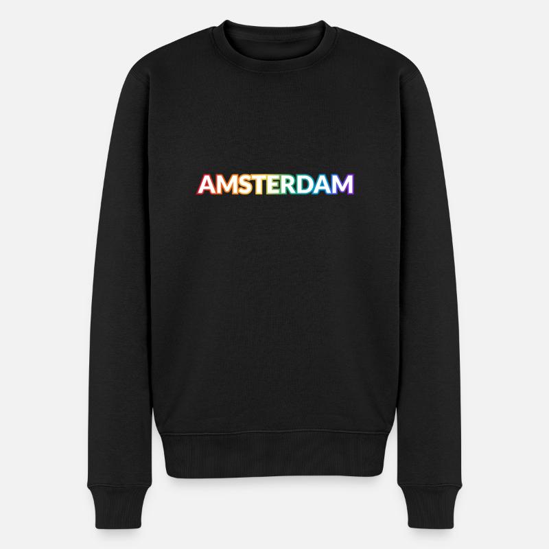 Arc-en-ciel gay d’Amsterdam - Pull Premium bio Homme - noir