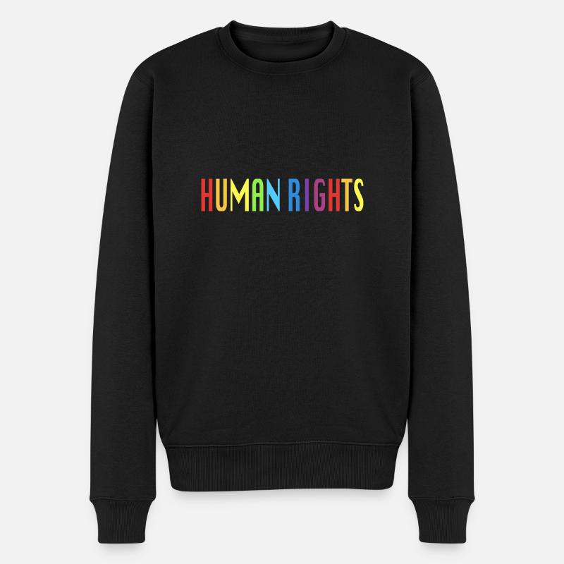 Menschenrechte Spruch Geschenk - Männer Premium Bio Pullover - Schwarz