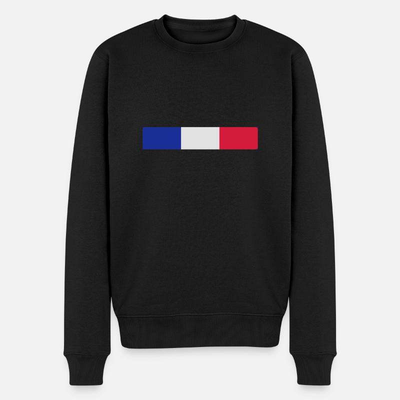 France - Männer Premium Bio Pullover - Schwarz