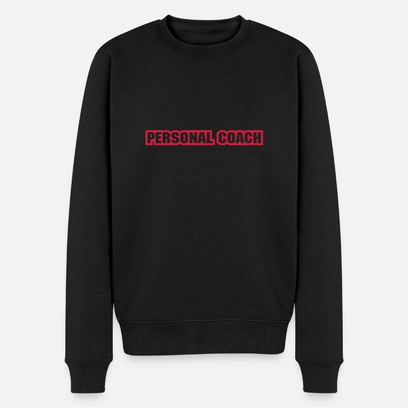 personaltrainer color in Aktion - Männer Premium Bio Pullover - Schwarz