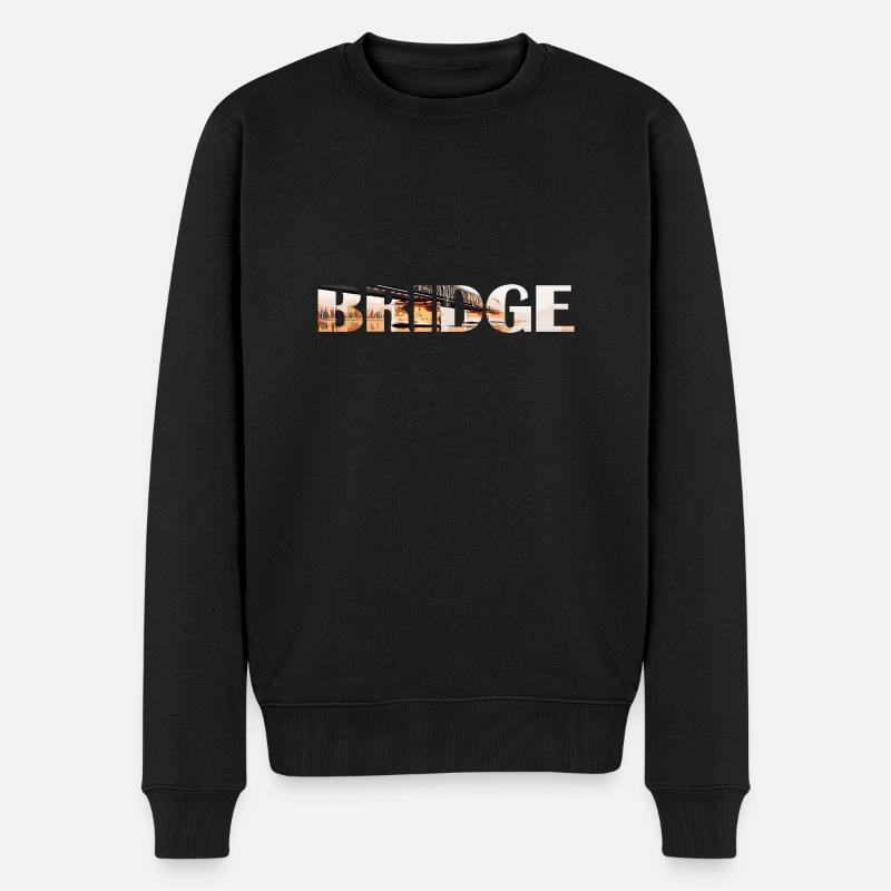 BRIDGE - Männer Premium Bio Pullover - Schwarz