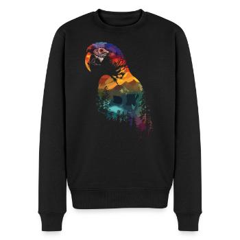 Perroquet Oiseau Ara Nature sauvage - Pull Premium bio Homme - noir - Devant - Nico (187cm)