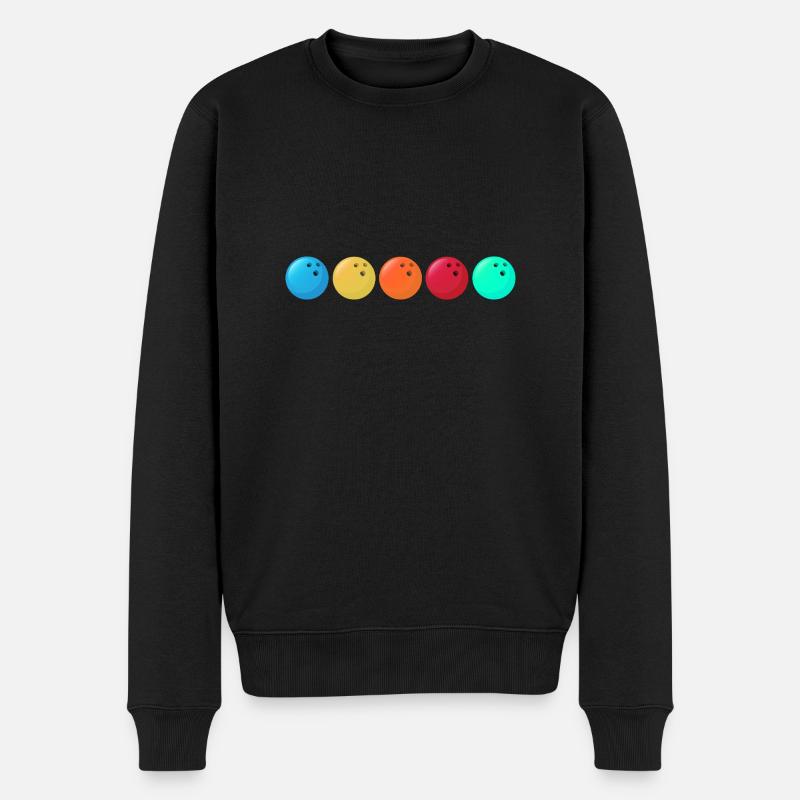 bowling bowlingteamkleidung strike bowlingbahn - Männer Premium Bio Pullover - Schwarz