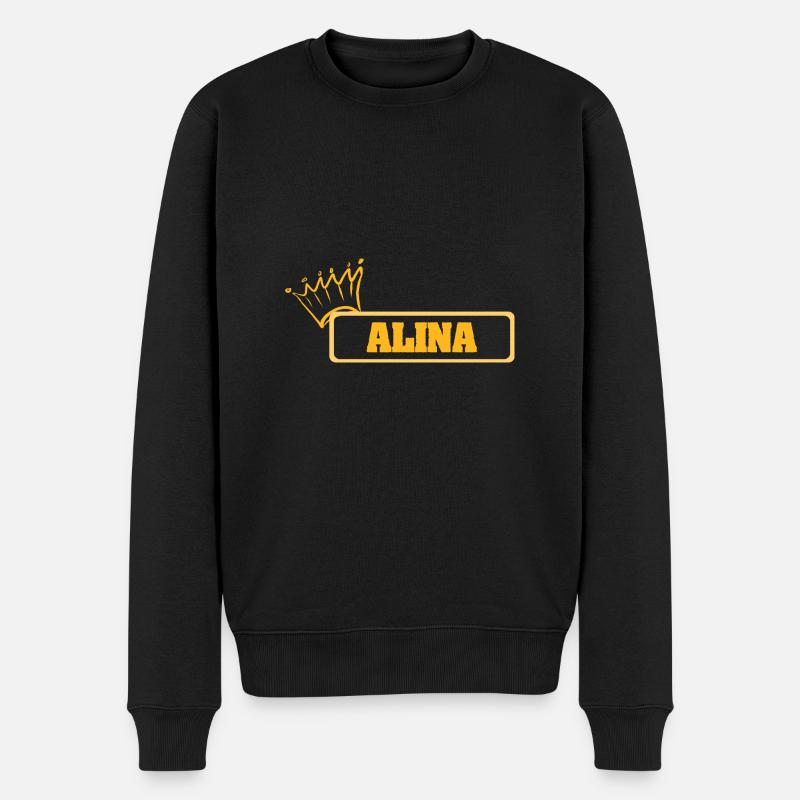 Name Alina - Männer Premium Bio Pullover - Schwarz