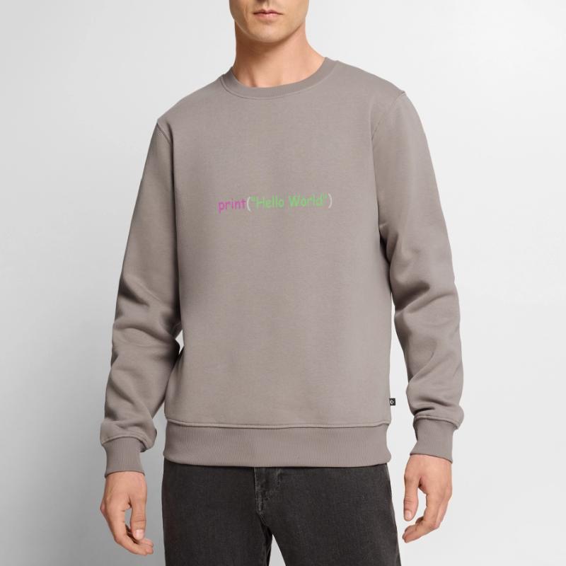 Hello World programming Python C++ C # Men's Premium Organic Jumper
