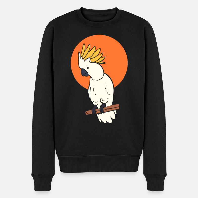 Netter Kakadu Vogelbeobachter - Männer Premium Bio Pullover - Schwarz