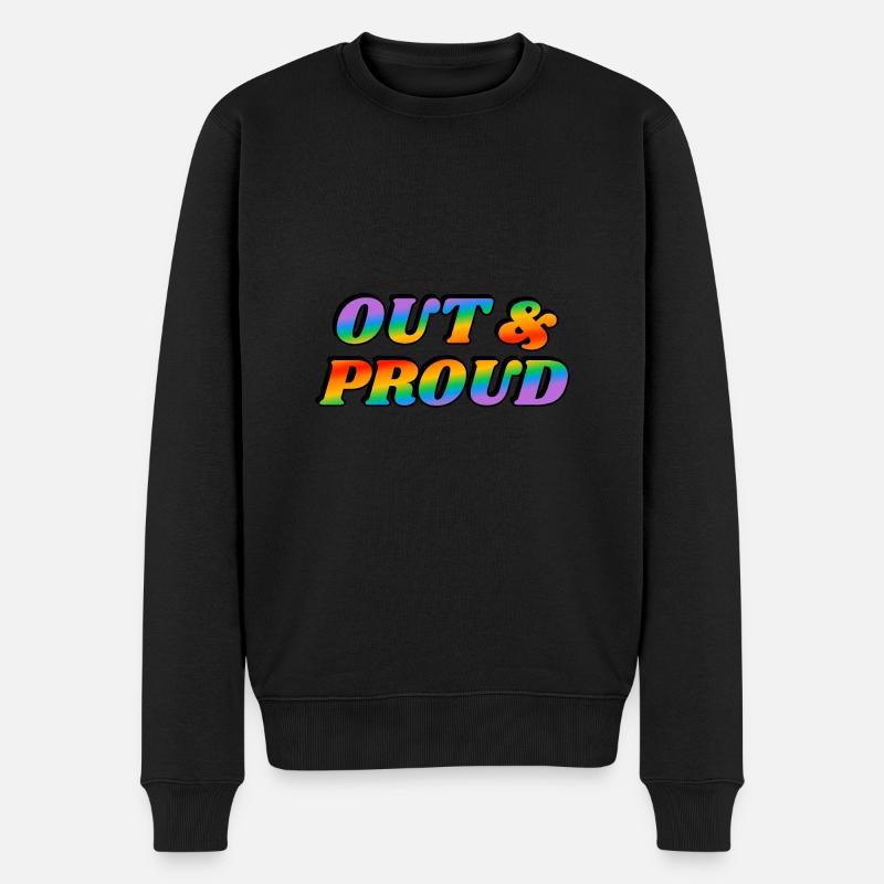 Ouvertement et fier LGBT PRiDE - Pull Premium bio Homme - noir