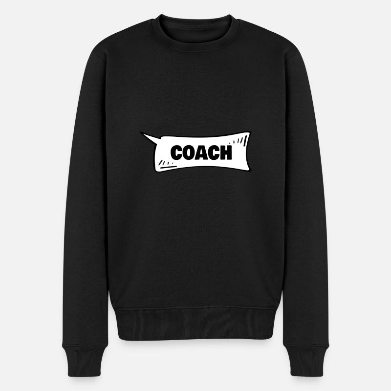 Coach - Männer Premium Bio Pullover - Schwarz