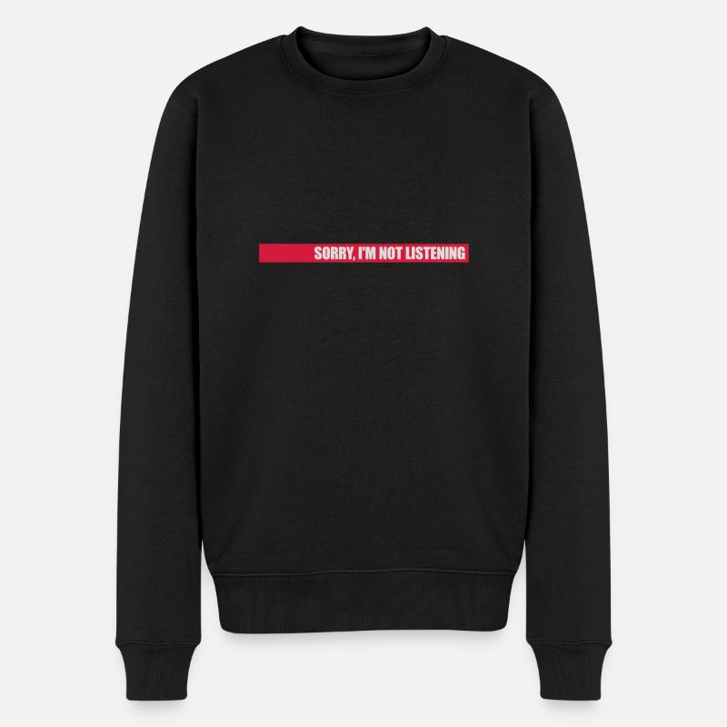 désolé de ne pas écouter - Pull Premium bio Homme - noir