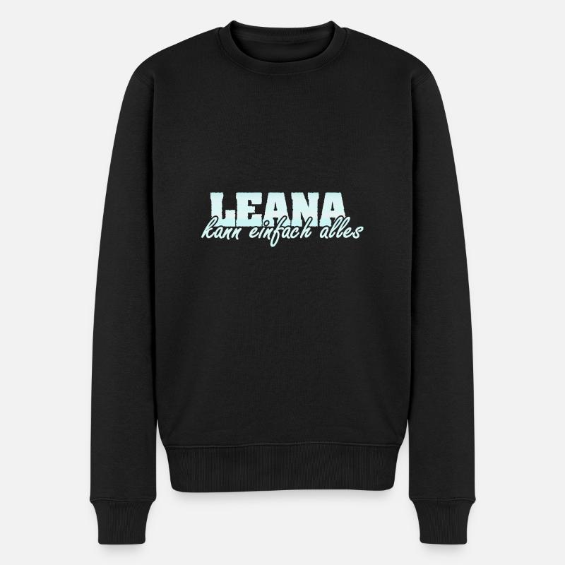 Frau Leana - Männer Premium Bio Pullover - Schwarz