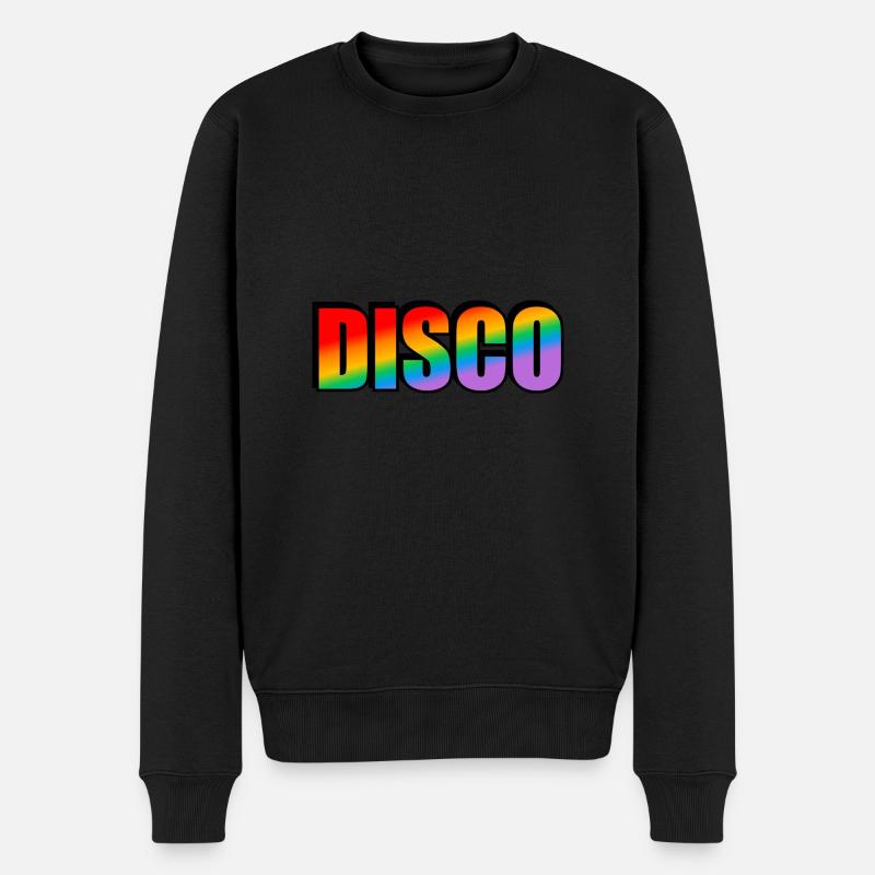 DISCO Gay Regenbogen Pride - Männer Premium Bio Pullover - Schwarz