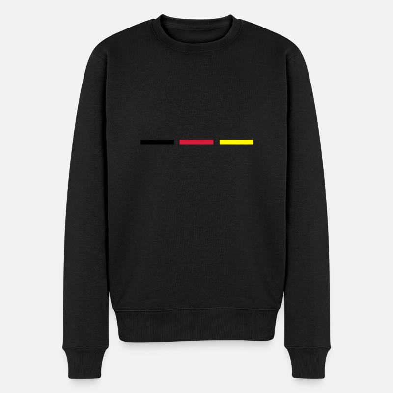 Deutschland Streifen - Männer Premium Bio Pullover - Schwarz