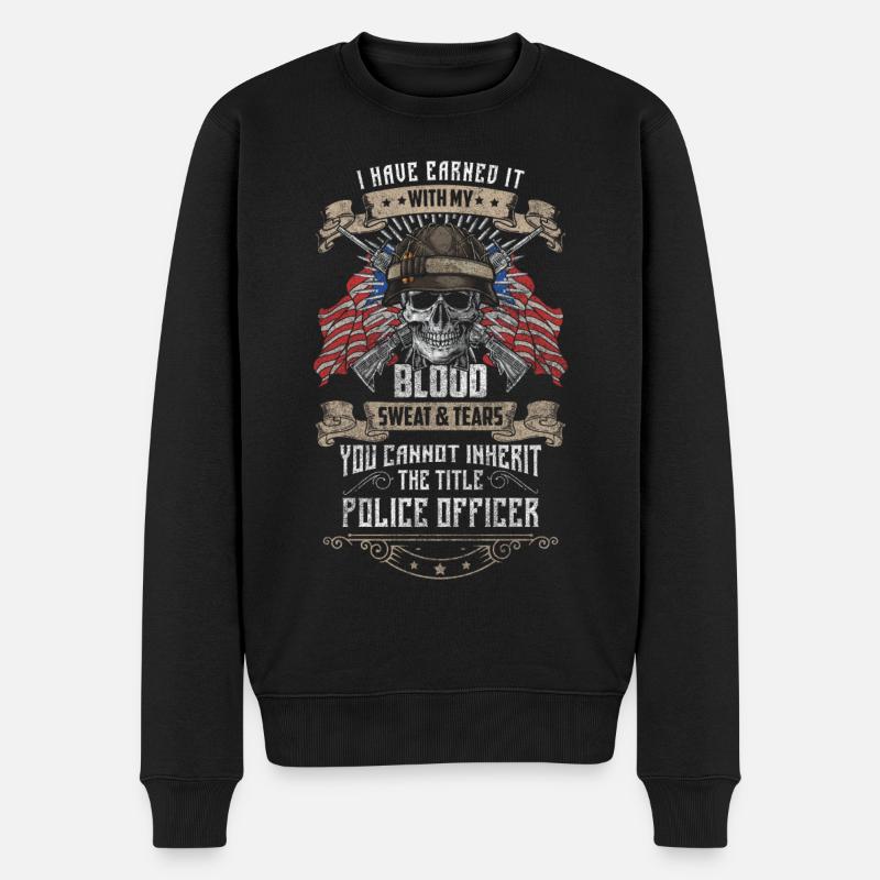 Policier, Policier, Sirène - Pull Premium bio Homme - noir