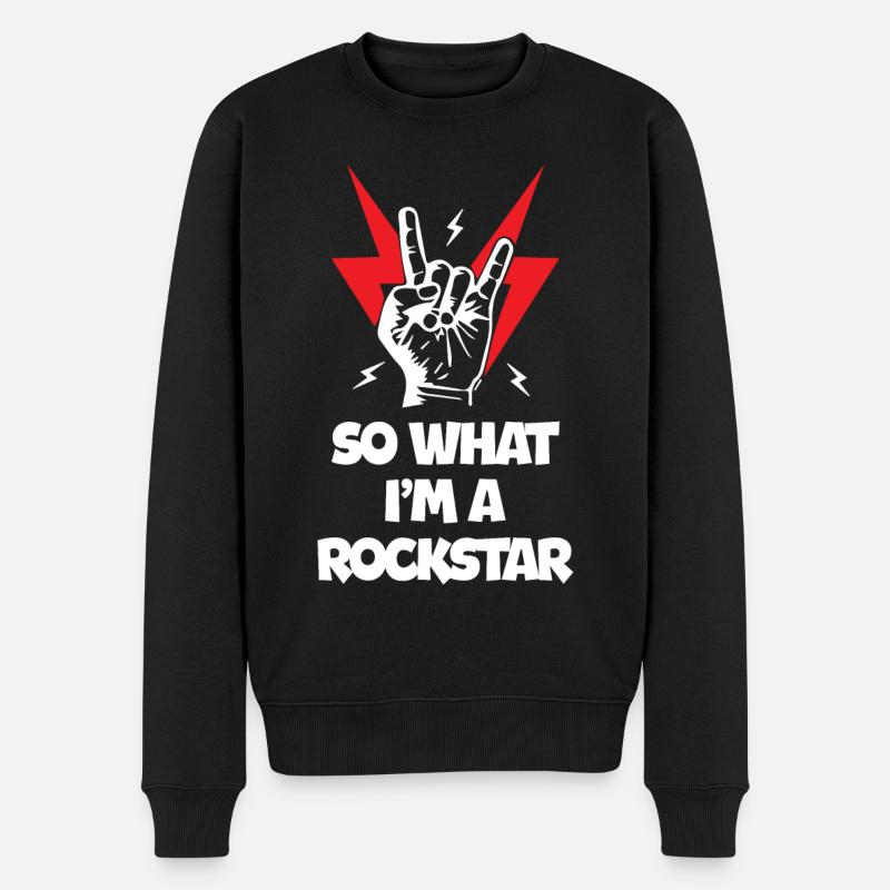 So What I Am Rockstars - Männer Premium Bio Pullover - Schwarz