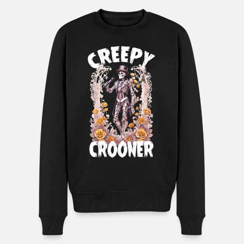 Creepy Crooner - Männer Premium Bio Pullover - Schwarz
