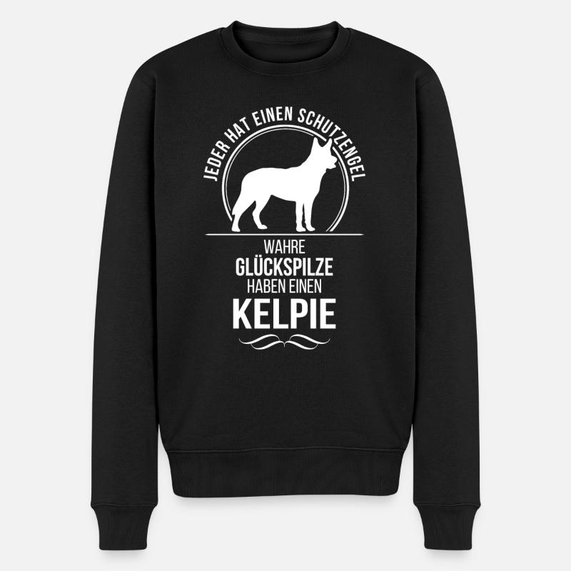 KELPIE Schutzengel Hundespruch Hunde Wilsigns - Männer Premium Bio Pullover - Schwarz