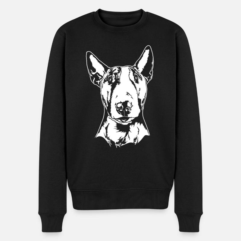 Bullterrier Hunde Portrait Hundportrait Wilsigns - Männer Premium Bio Pullover - Schwarz