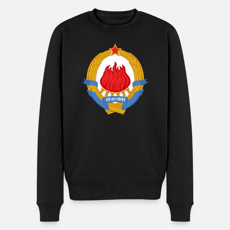 SFRJ Wappen - Männer Premium Bio Pullover - Schwarz