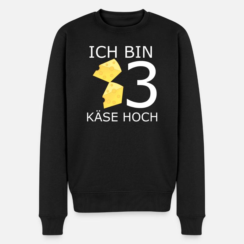 iCH BIN 3 Käse hoch Geburtstag - Männer Premium Bio Pullover - Schwarz