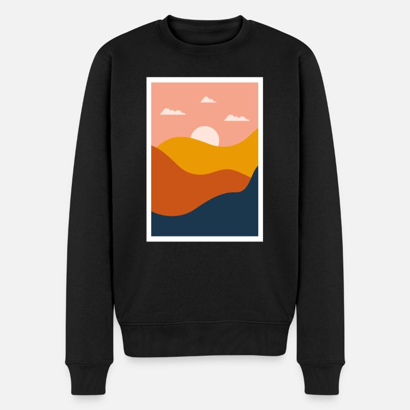 Abstrakte Landschaft - Männer Premium Bio Pullover - Schwarz