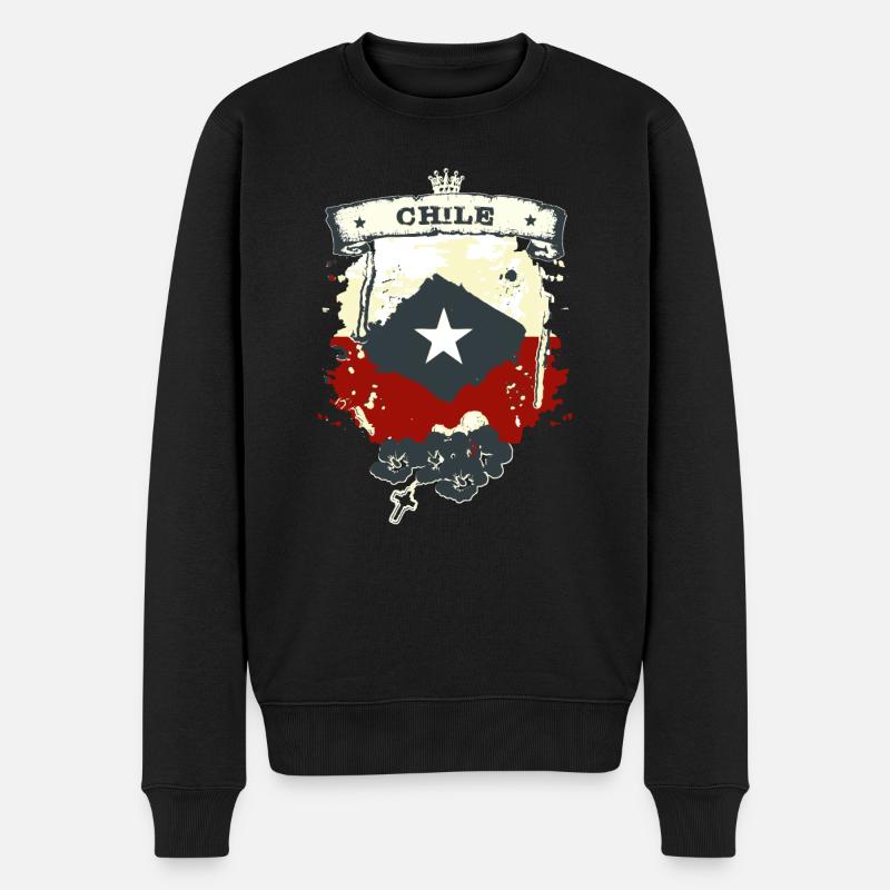 Chile - Männer Premium Bio Pullover - Schwarz