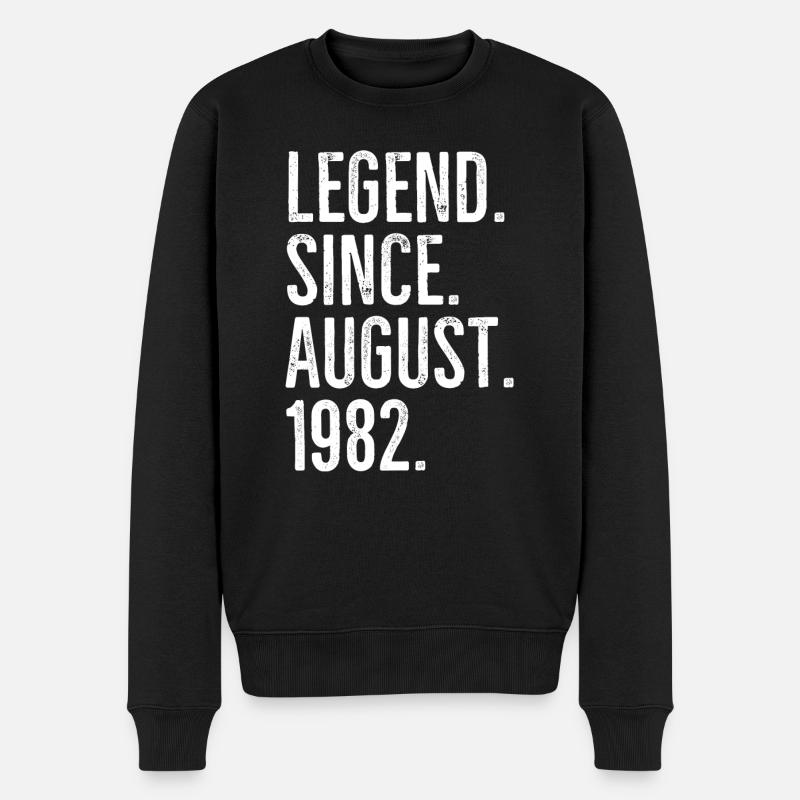 Legende seit August 1982 - Männer Premium Bio Pullover - Schwarz