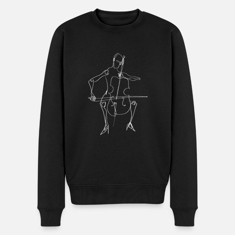 Violoncello03 - Männer Premium Bio Pullover - Schwarz