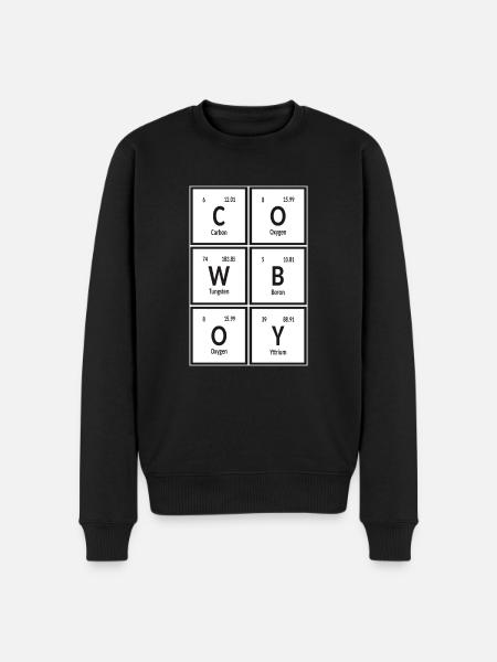 Cowboy | Periodic Table of Elements - Men's Premium Organic Jumper - black