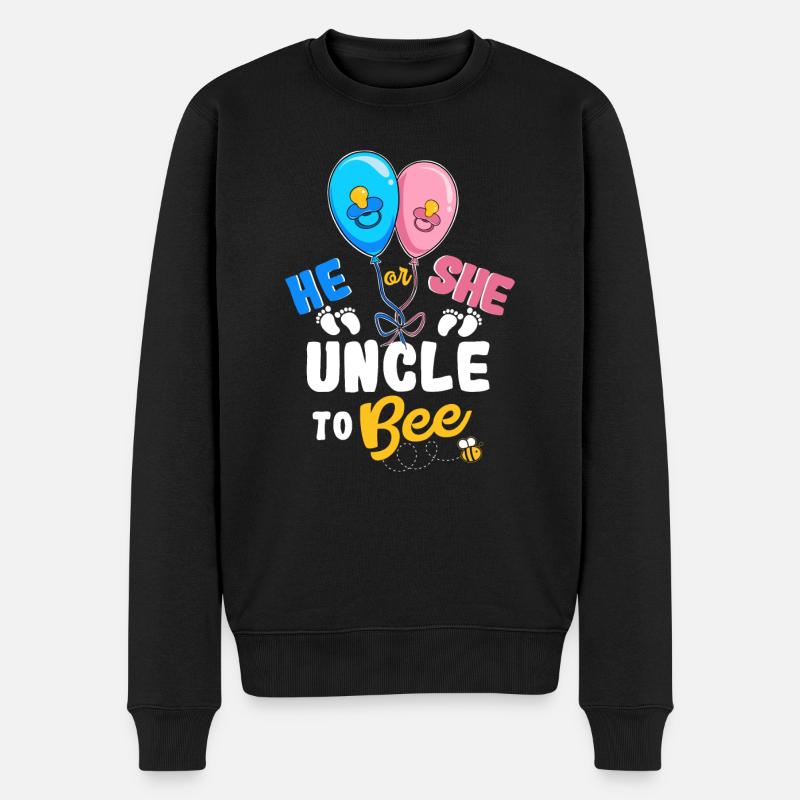 He or She Uncle To Bee Best Uncle Ever Uncle Life - Männer Premium Bio Pullover - Schwarz