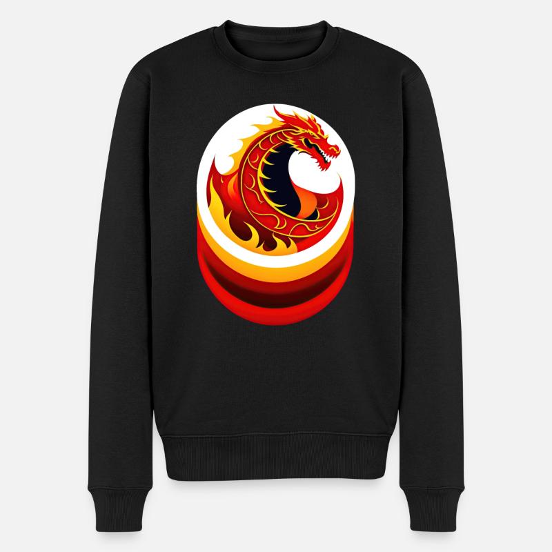 Dragon de feu - Pull Premium bio Homme - noir