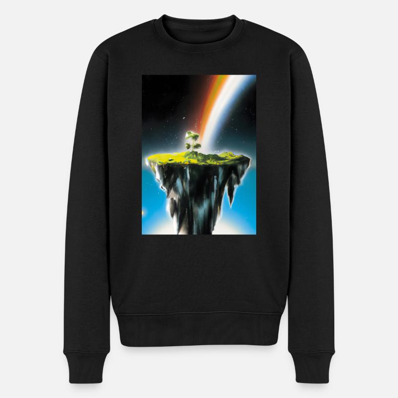 Flying Island Outer Space - Männer Premium Bio Pullover - Schwarz