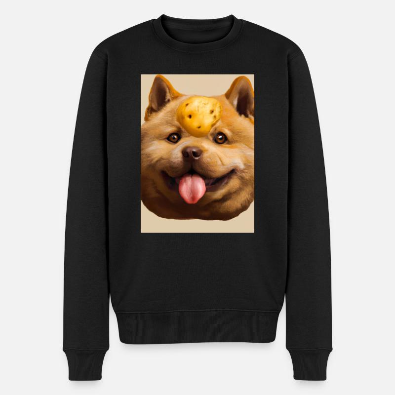 Kartoffel-Hund-Gesicht - Männer Premium Bio Pullover - Schwarz
