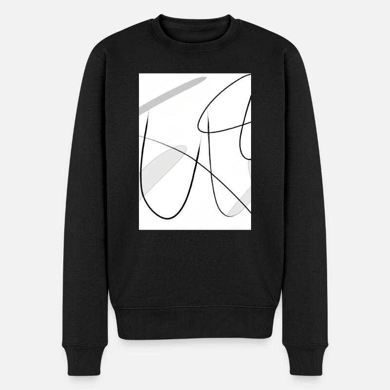 Linien und Punkte - Männer Premium Bio Pullover - Schwarz