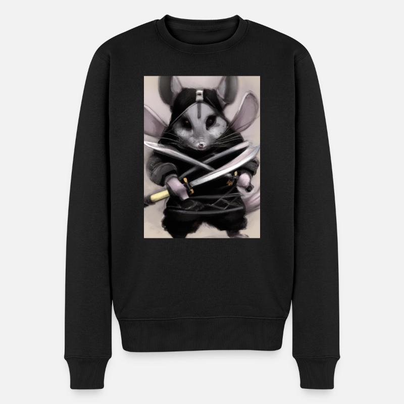 Chinchilla im Ninja-Kostüm - Männer Premium Bio Pullover - Schwarz
