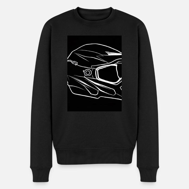 Motorradhelm - Männer Premium Bio Pullover - Schwarz